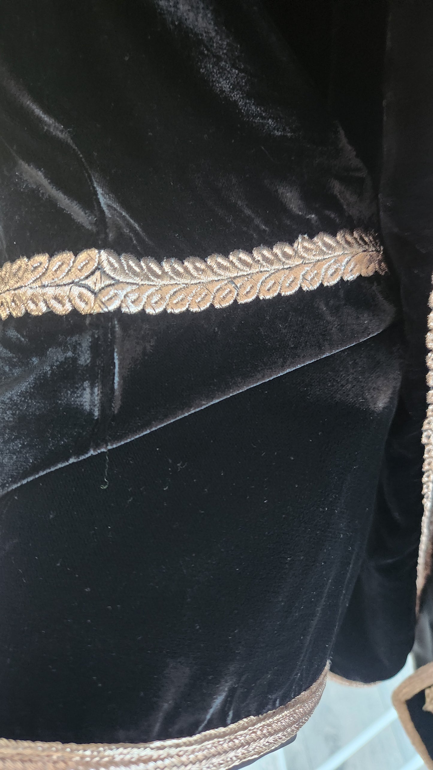 Black Velvet Moroccan Short Jacket – Handcrafted Elegance