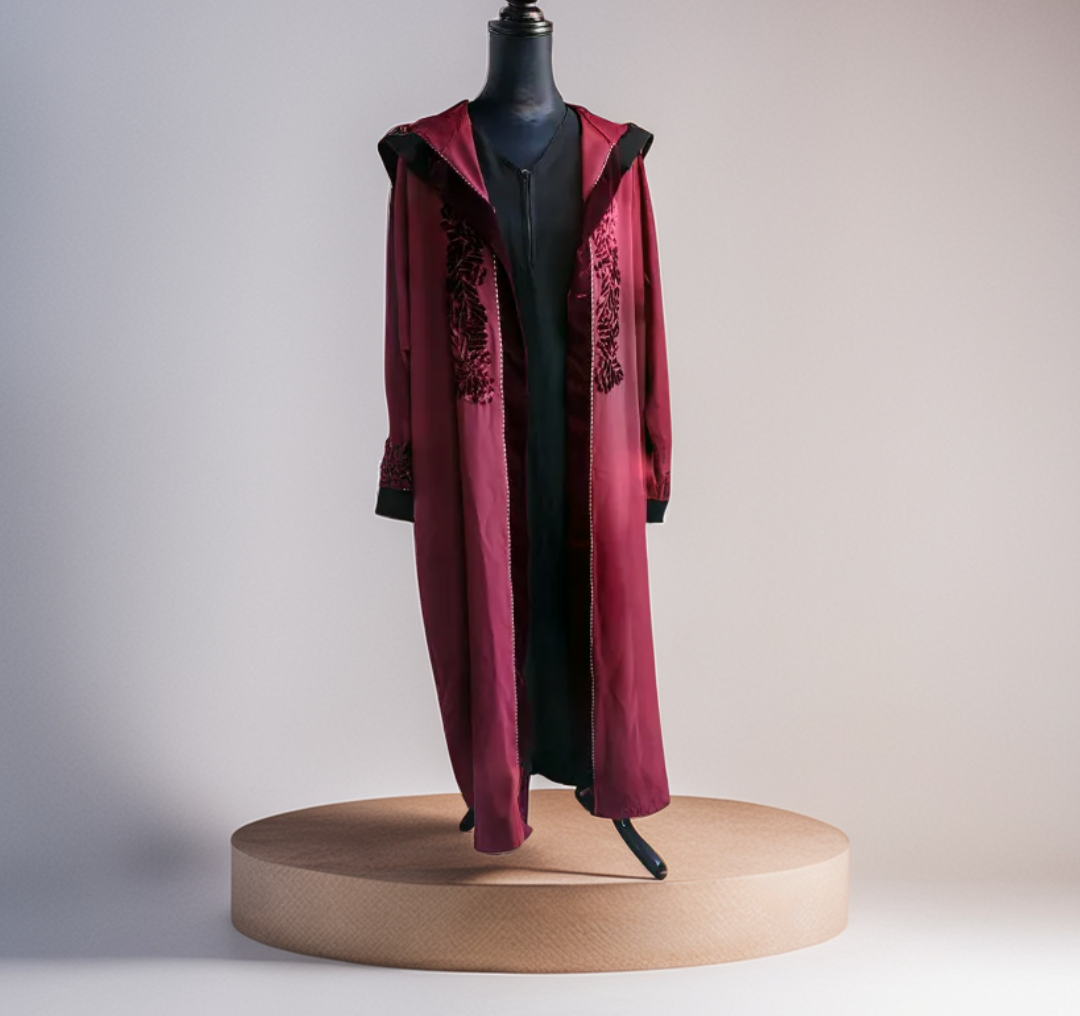 Embroidered Hooded Moroccan Kimono – Chic & Elegant Comfort